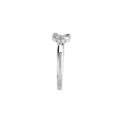 14K White .06 CTW Natural Diamond Knot Ring