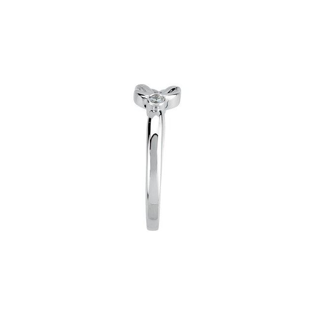14K White .06 CTW Natural Diamond Knot Ring