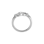 14K White .06 CTW Natural Diamond Knot Ring
