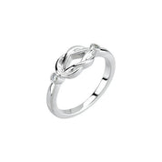 14K White .06 CTW Natural Diamond Knot Ring