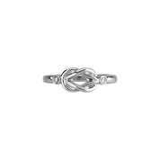 14K White .06 CTW Natural Diamond Knot Ring