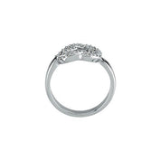 14K White 1/5 CTW Natural Diamond Knot Ring