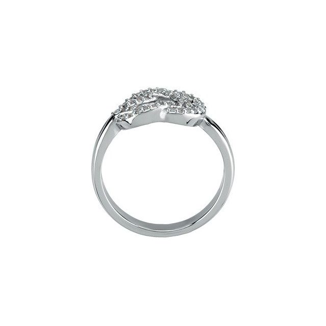 14K White 1/5 CTW Natural Diamond Knot Ring