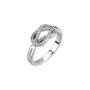 14K White 1/5 CTW Natural Diamond Knot Ring