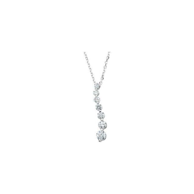 14K White 1/2 CTW Natural Diamond Journey 18" Necklace