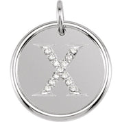 Sterling Silver .07 CTW Natural Diamond Posh Mommy? Initial X Pendant