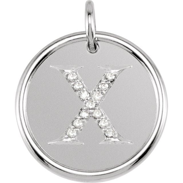 Sterling Silver .07 CTW Natural Diamond Posh Mommy? Initial X Pendant