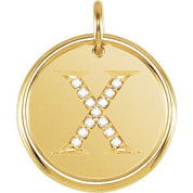 18K Yellow Vermeil .07 CTW Natural Diamond Posh Mommy? Initial X Pendant