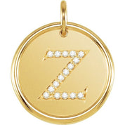 18K Yellow Vermeil .08 CTW Natural Diamond Posh Mommy? Initial Z Pendant