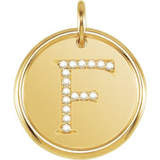 18K Yellow Vermeil .08 CTW Natural Diamond Posh Mommy? Initial F Pendant
