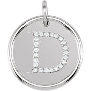 Sterling Silver .08 CTW Natural Diamond Posh Mommy? Initial D Pendant