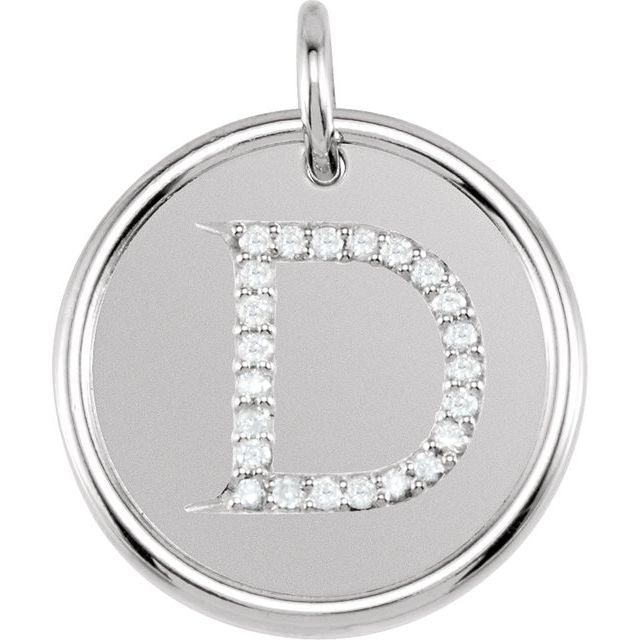 Sterling Silver .08 CTW Natural Diamond Posh Mommy? Initial D Pendant