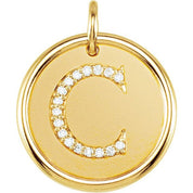 18K Yellow Vermeil .06 CTW Natural Diamond Posh Mommy? Initial C Pendant