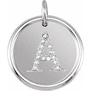 Sterling Silver .08 CTW Natural Diamond Posh Mommy? Initial A Pendant