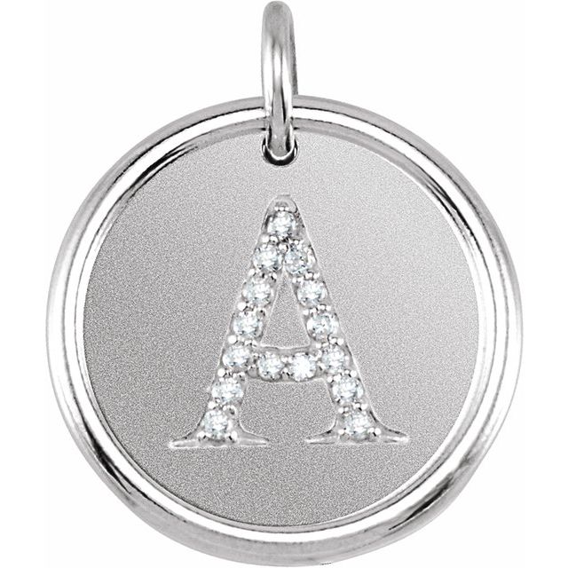 Sterling Silver .08 CTW Natural Diamond Posh Mommy? Initial A Pendant
