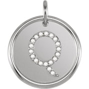 Sterling Silver 1/10 CTW Natural Diamond Posh Mommy? Initial Q Pendant