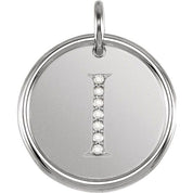 Sterling Silver .04 CTW Natural Diamond Posh Mommy? Initial I Pendant