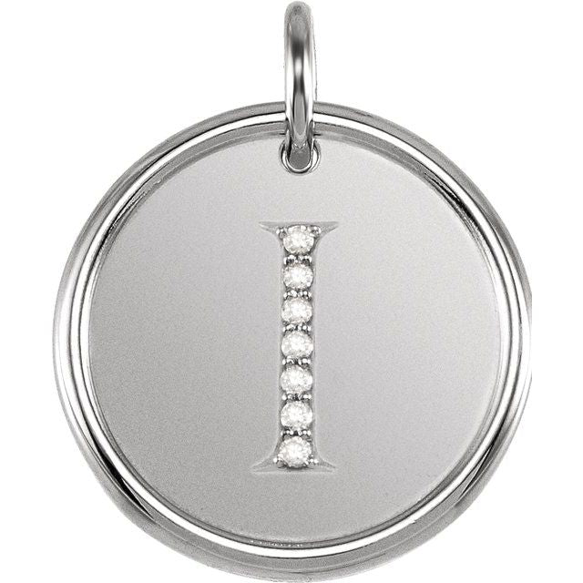 Sterling Silver .04 CTW Natural Diamond Posh Mommy? Initial I Pendant