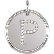 Sterling Silver .07 CTW Natural Diamond Posh Mommy? Initial P Pendant