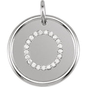 Sterling Silver 1/10 CTW Natural Diamond Posh Mommy? Initial O Pendant