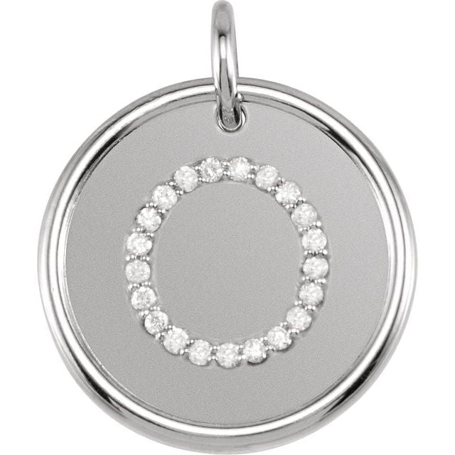 Sterling Silver 1/10 CTW Natural Diamond Posh Mommy? Initial O Pendant