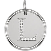 Sterling Silver .04 CTW Natural Diamond Posh Mommy? Initial L Pendant