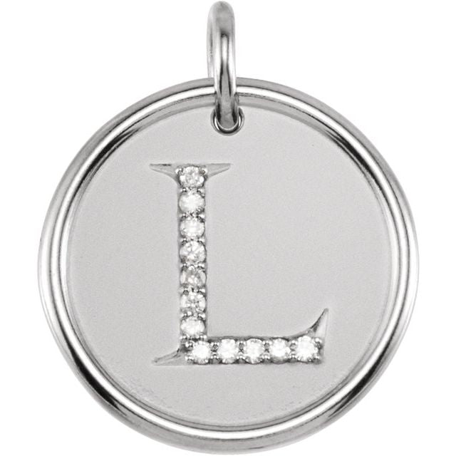 Sterling Silver .04 CTW Natural Diamond Posh Mommy? Initial L Pendant