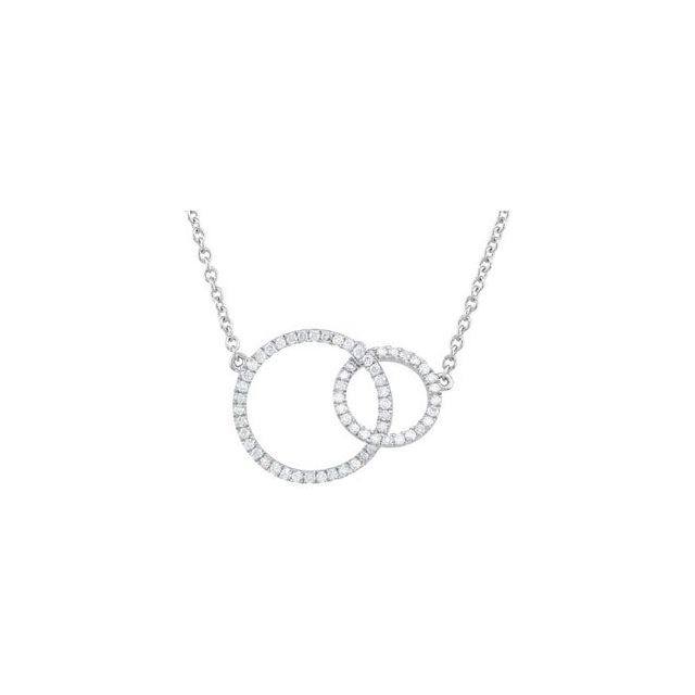14K White 1/3 CTW Natural Diamond Circle 18" Necklace