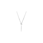 Sterling Silver .025 CT Natural Diamond Dog Tag 18" Necklace