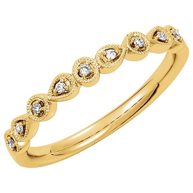 14K Yellow Gold .04 CTW Natural Diamond Stackable Ring - Timeless Elegance