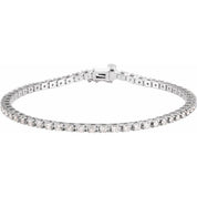 18K White 2 1/4 CTW Natural Diamond Line 7 1/4" Bracelet