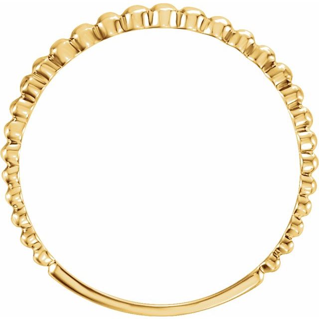 14K Yellow Stackable Bead Ring - Elegant Design by Brand Name