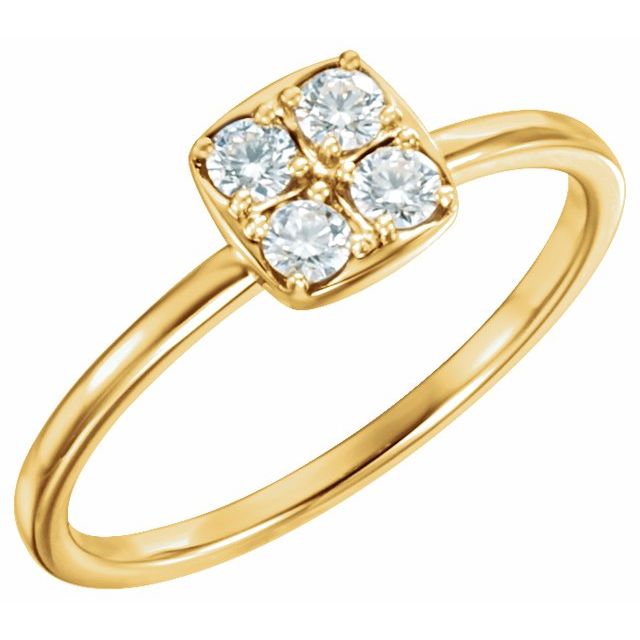 14K Yellow 1/4 CTW Natural Diamond Stackable Ring