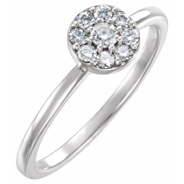 Platinum 1/4 CTW Natural Diamond Stackable Ring