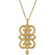 14K Yellow 1/8 CTW Natural Diamond 18" Necklace