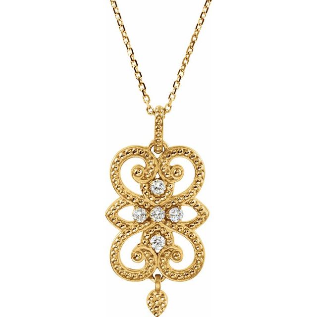 14K Yellow 1/8 CTW Natural Diamond 18" Necklace