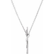 14K White .08 CTW Natural Diamond "Hope" Phrase 16 1/2* Necklace