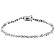 14K White 1 CTW Natural Diamond Line 7" Bracelet