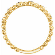 Natural and Lab-Grown Alternating Bead & Gemstone Stackable Ring 1/5 Carat