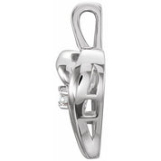 14K White .02 CT Natural Diamond Heart Pendant