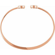 14K Rose 1/6 CTW Natural Diamond Circle Hinged Cuff 7" Bracelet
