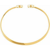 14K Yellow 1/6 CTW Natural Diamond Circle Hinged Cuff 7" Bracelet