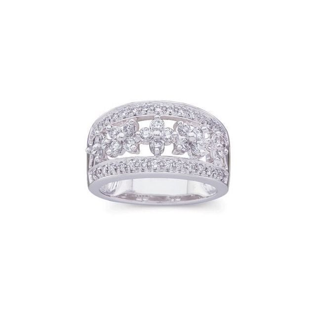 14K White 3/4 CTW Natural Diamond Ring