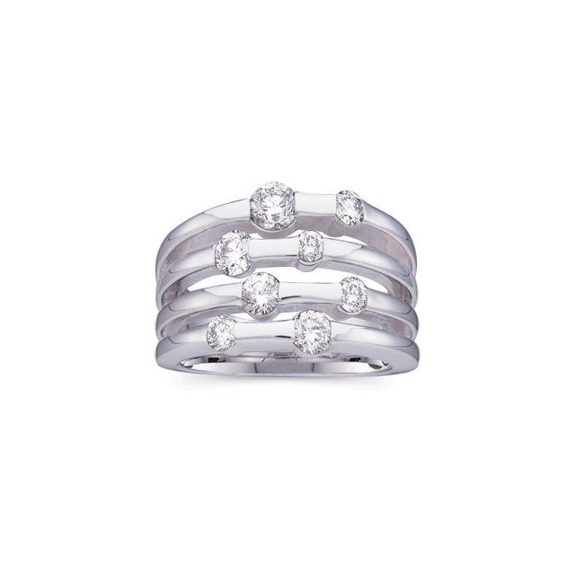 14K White 1 1/8 CTW Natural Diamond Ring