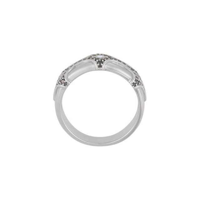 Sterling Silver 1/2 CTW Natural Black & White Diamond Vintage-Inspired Ring