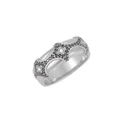 Sterling Silver 1/2 CTW Natural Black & White Diamond Vintage-Inspired Ring