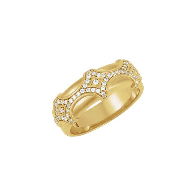 14K Yellow 1/2 CTW Natural Diamond Vintage-Inspired Ring