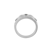 Sterling Silver 3/8 CTW Natural Black Diamond Three-Stone Ring