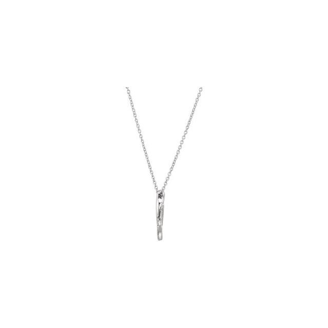 Sterling Silver 1/10 CTW Natural Diamond "XO" Necklace