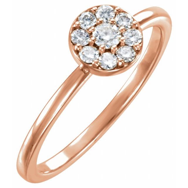 14K Rose 1/4 CTW Natural Diamond Stackable Ring